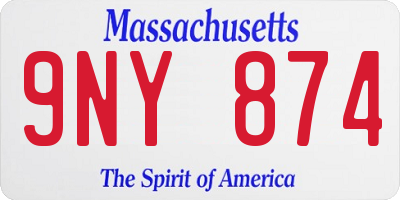 MA license plate 9NY874