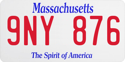 MA license plate 9NY876