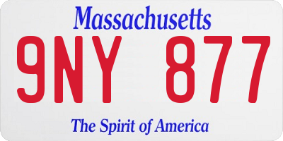 MA license plate 9NY877