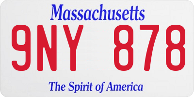 MA license plate 9NY878