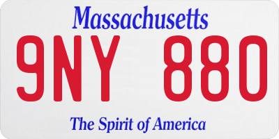 MA license plate 9NY880