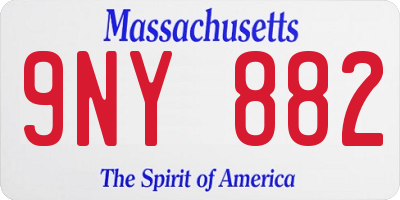 MA license plate 9NY882