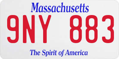 MA license plate 9NY883