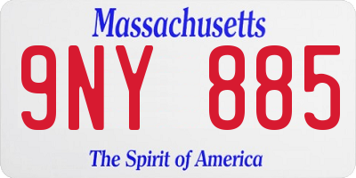 MA license plate 9NY885