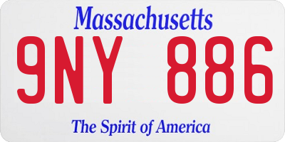 MA license plate 9NY886