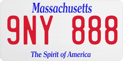 MA license plate 9NY888