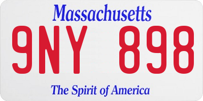 MA license plate 9NY898