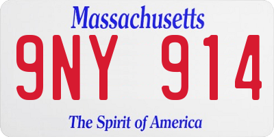 MA license plate 9NY914