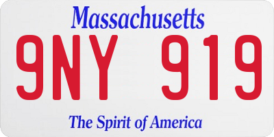 MA license plate 9NY919
