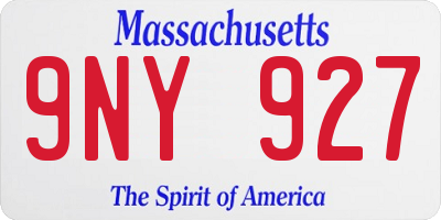 MA license plate 9NY927