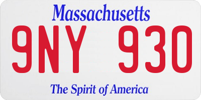 MA license plate 9NY930