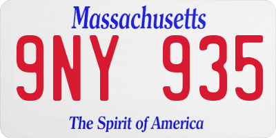 MA license plate 9NY935