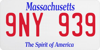 MA license plate 9NY939