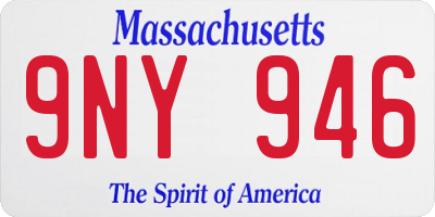 MA license plate 9NY946
