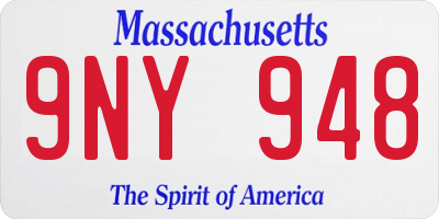 MA license plate 9NY948