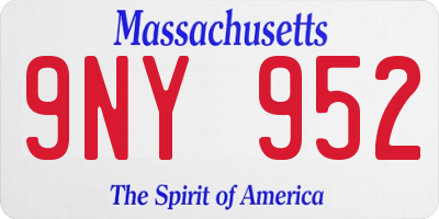 MA license plate 9NY952