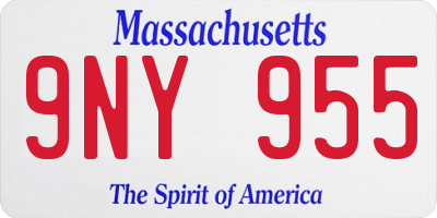MA license plate 9NY955