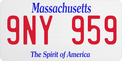 MA license plate 9NY959