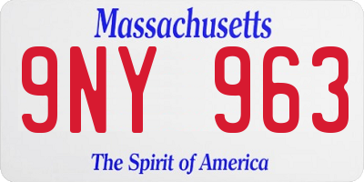 MA license plate 9NY963