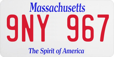 MA license plate 9NY967