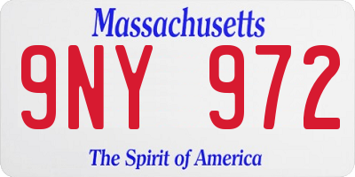 MA license plate 9NY972