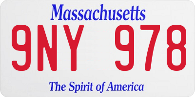 MA license plate 9NY978
