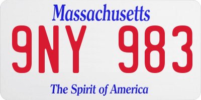 MA license plate 9NY983