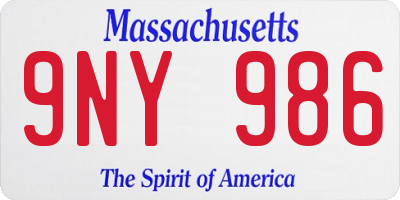 MA license plate 9NY986