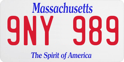 MA license plate 9NY989