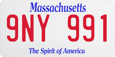 MA license plate 9NY991