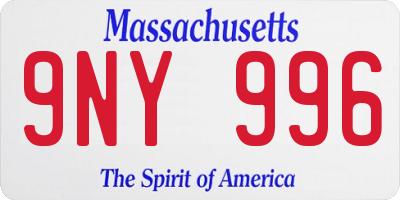 MA license plate 9NY996