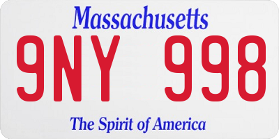 MA license plate 9NY998