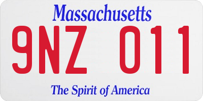 MA license plate 9NZ011
