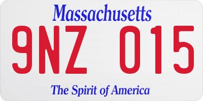 MA license plate 9NZ015