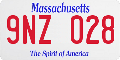 MA license plate 9NZ028