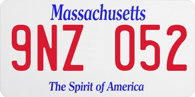 MA license plate 9NZ052