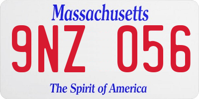 MA license plate 9NZ056