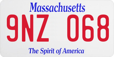 MA license plate 9NZ068