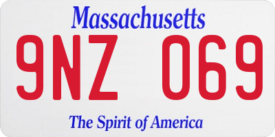 MA license plate 9NZ069