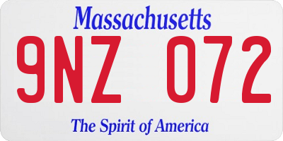 MA license plate 9NZ072