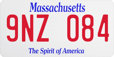 MA license plate 9NZ084