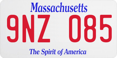 MA license plate 9NZ085