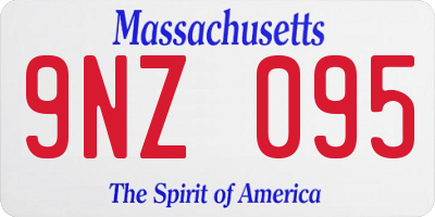MA license plate 9NZ095