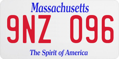 MA license plate 9NZ096