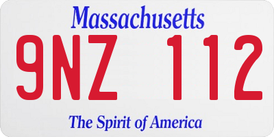 MA license plate 9NZ112