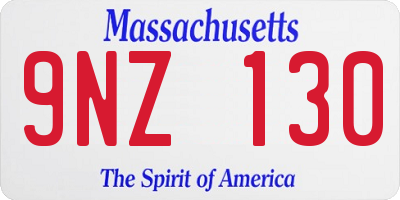 MA license plate 9NZ130