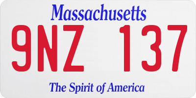 MA license plate 9NZ137
