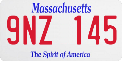 MA license plate 9NZ145
