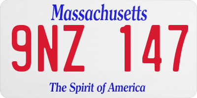 MA license plate 9NZ147