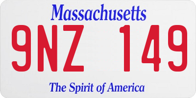 MA license plate 9NZ149